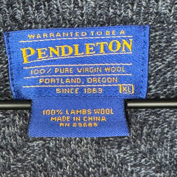 PENDLETON Lambswool Sweater Vest Men's XL V-neck Textured Business Casual Golf - Picture 4 of 12
